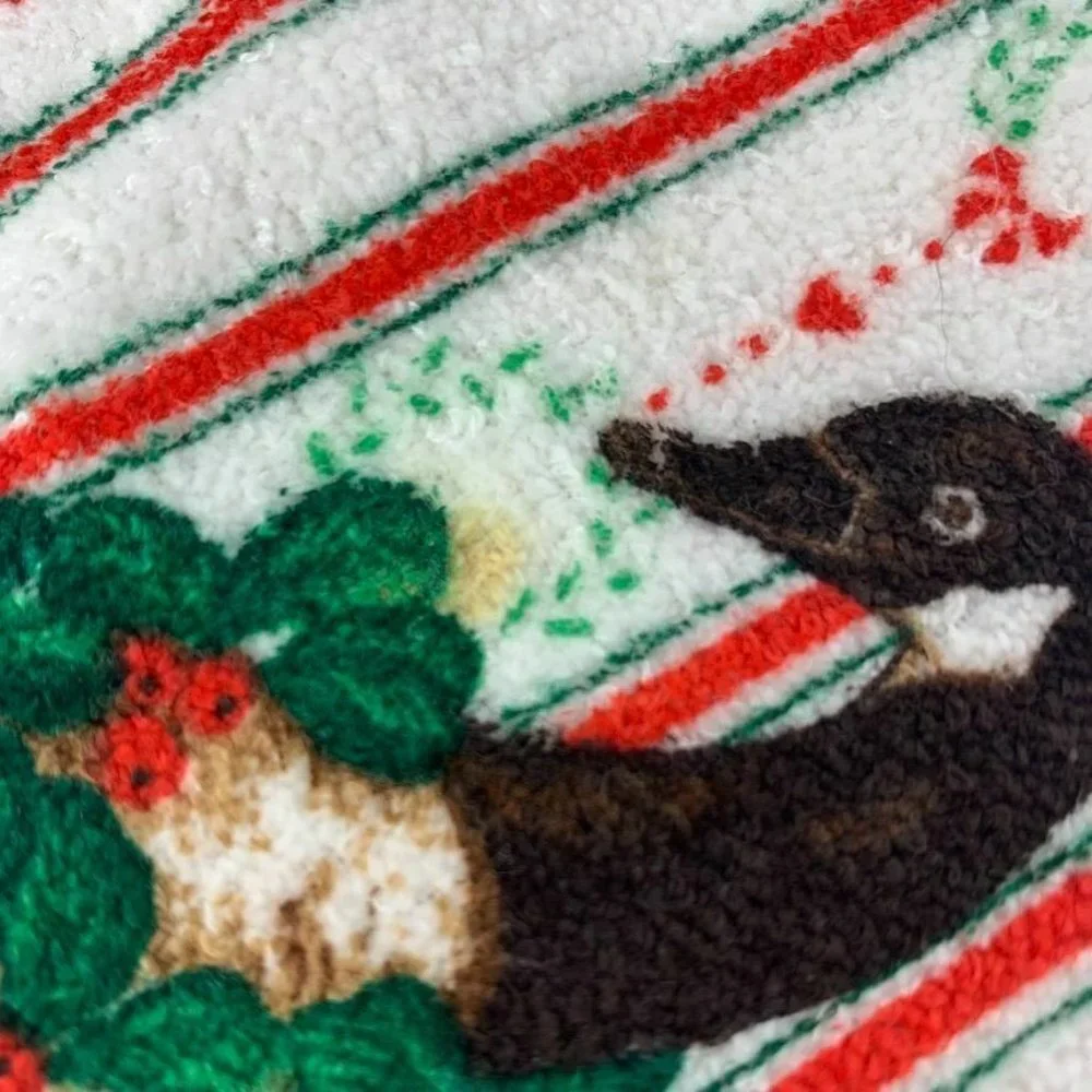Vintage Screen Prints by Sayco Christmas Goose Fingertip Towels Set of 2 Holiday